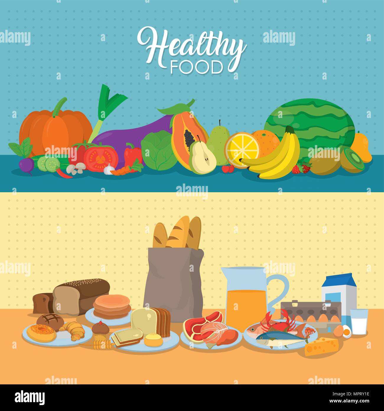 Healthy food concept Stock Vector Image & Art - Alamy