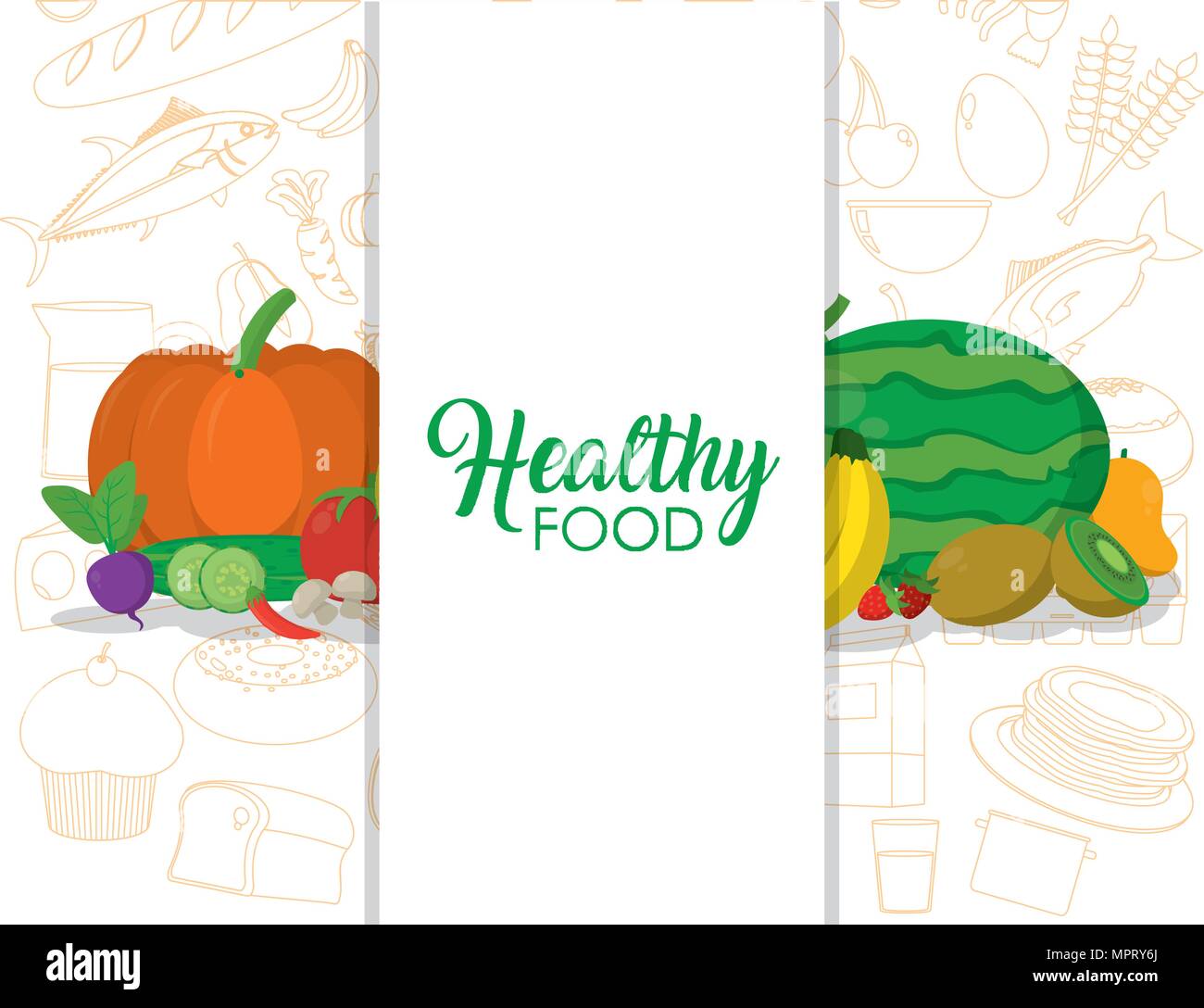Healthy food concept Stock Vector Image & Art - Alamy