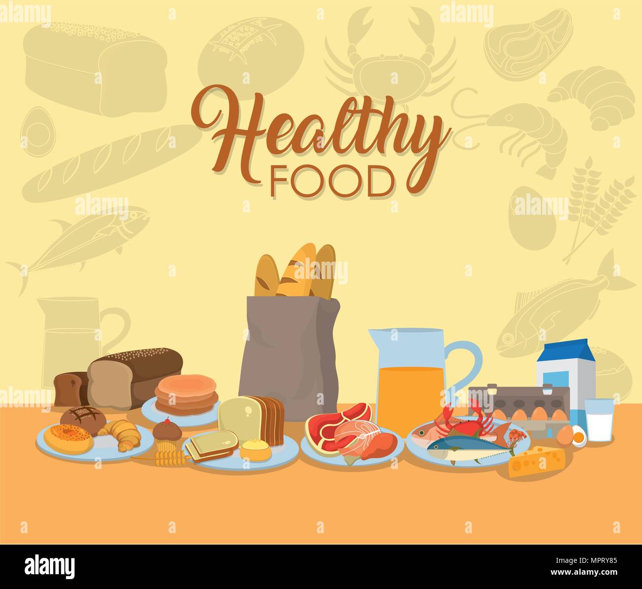 Healthy food bakery products Stock Vector Image & Art Alamy