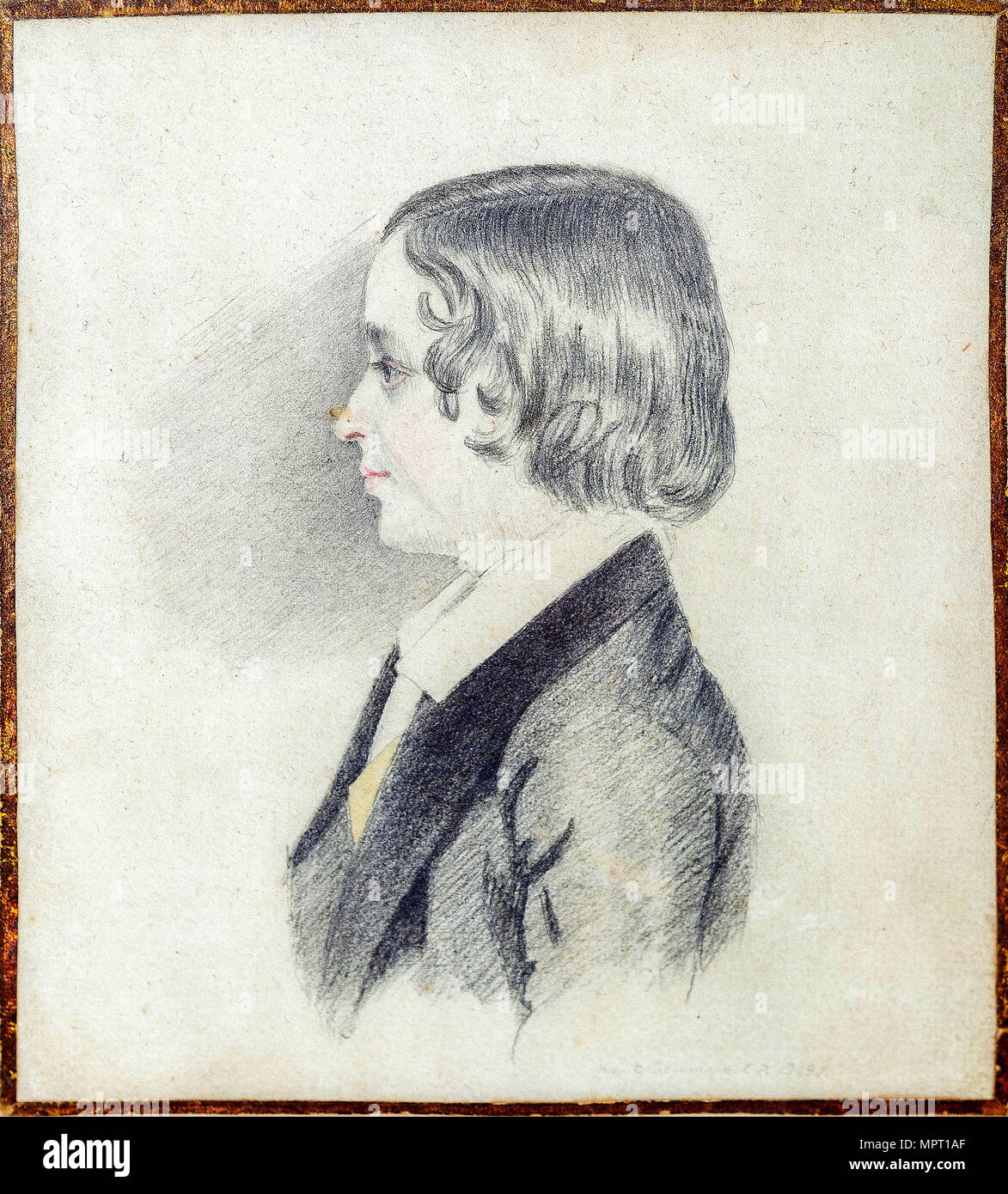 Portrait of Alexander Alexandrovich Pushkin (1833-1914), Son of the Poet, 1844. Stock Photo