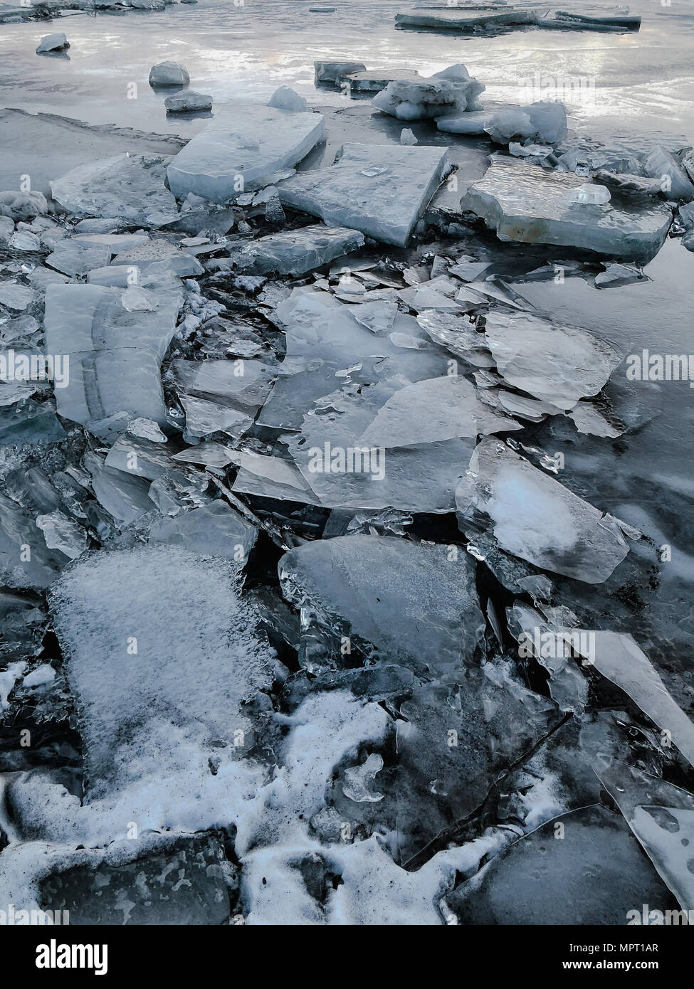 The structure of a frozen lake in Iceland Stock Photo
