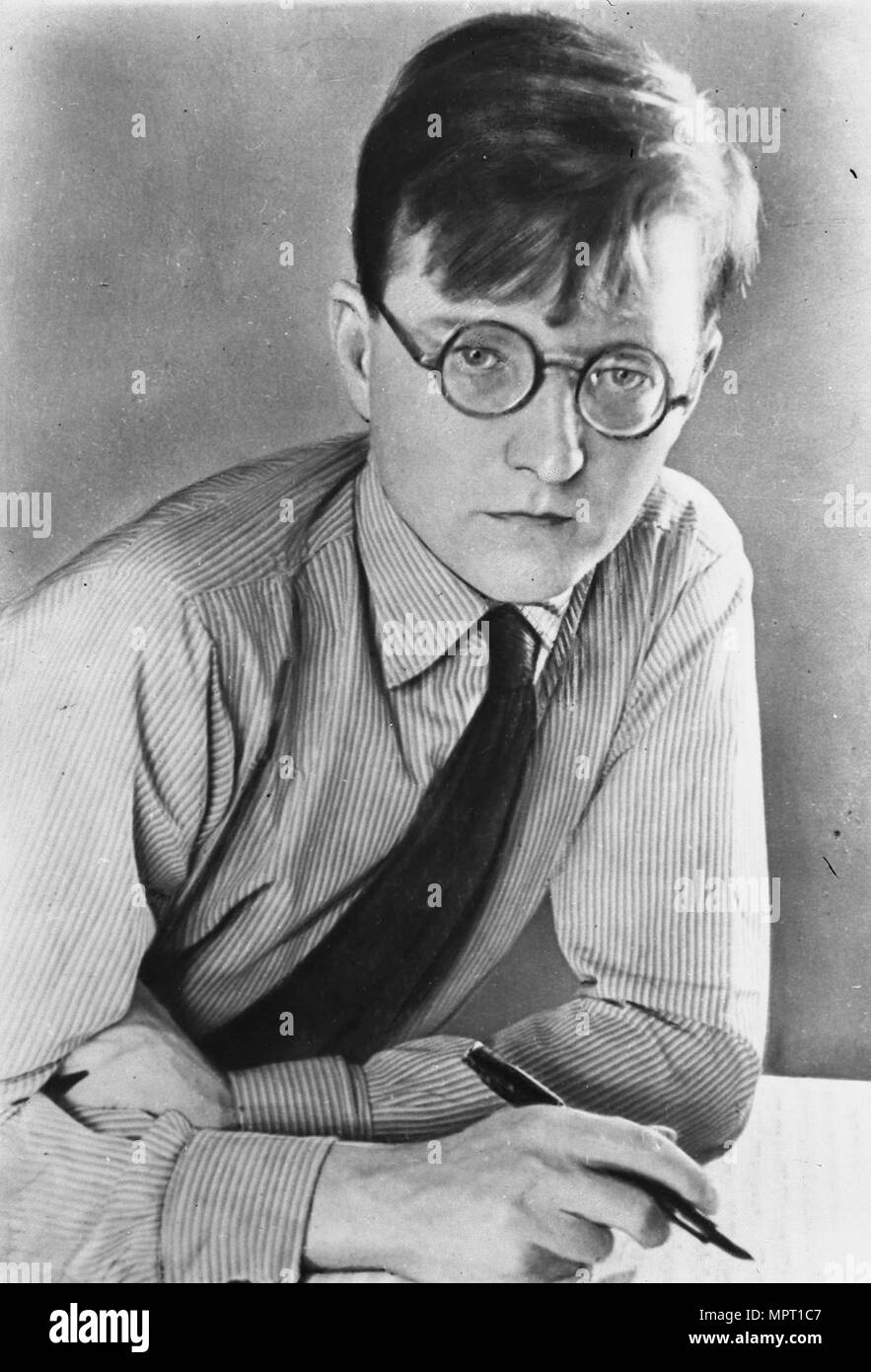 Portrait of the composer Dmitri Shostakovich (1906-1975). Stock Photo