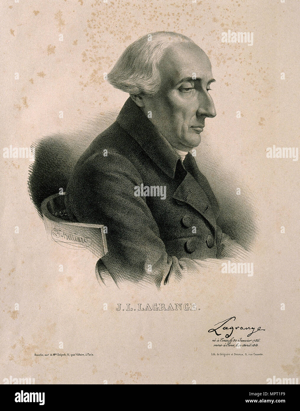 Portrait of the mathematician Joseph-Louis Lagrange (1736-1813). Stock Photo