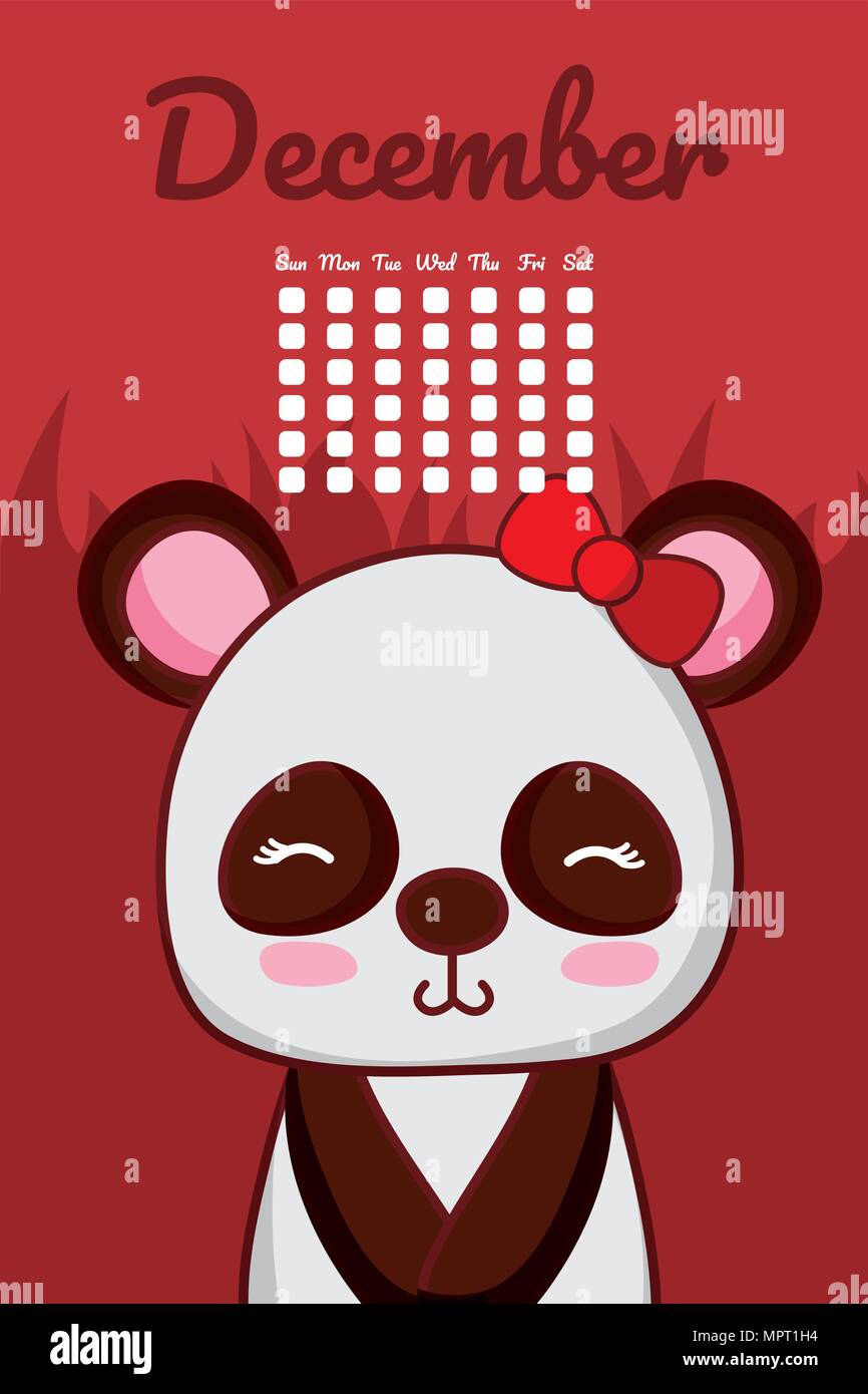 Panda bear cute calendar design Stock Vector Image & Art Alamy