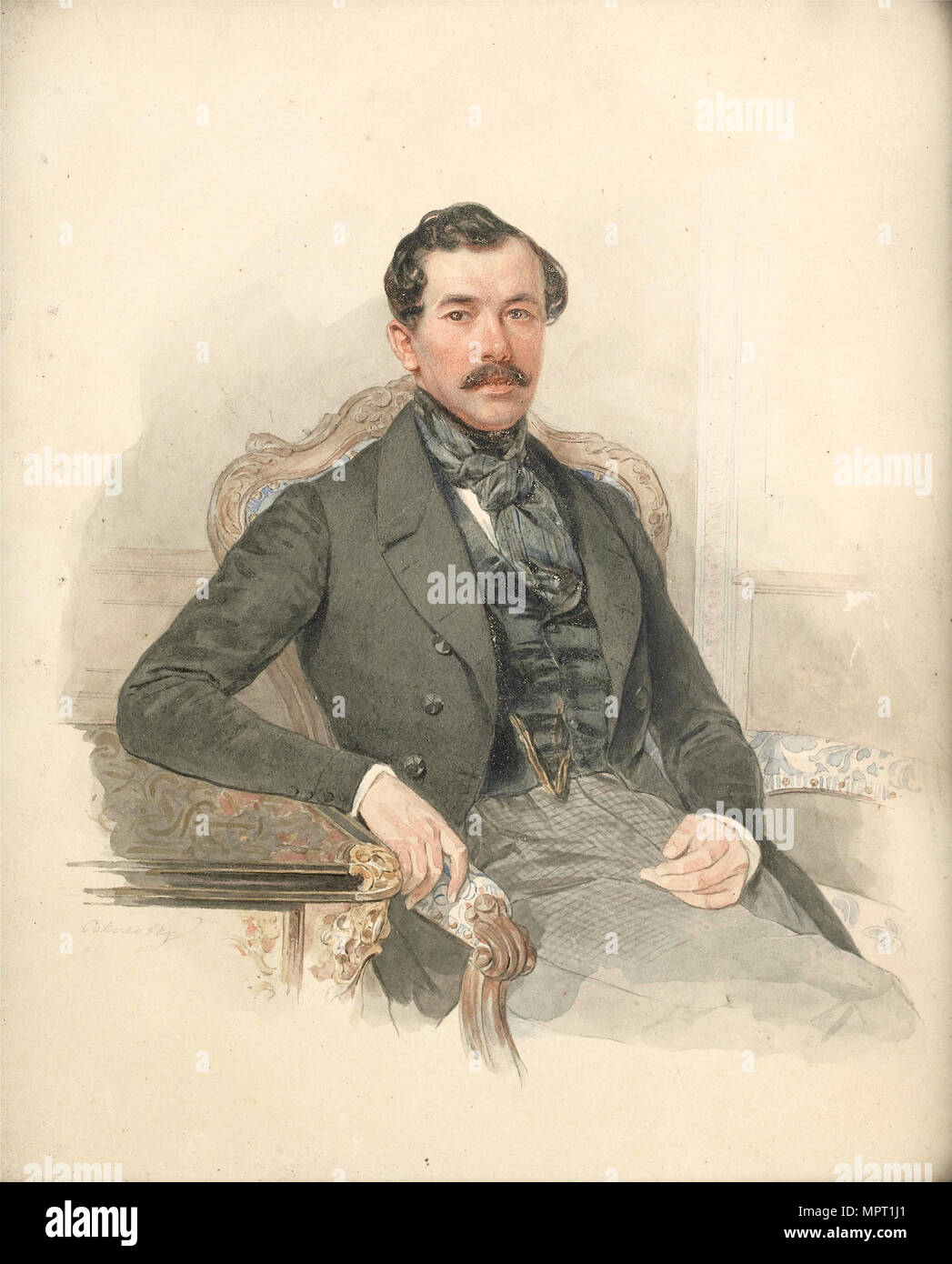 Portrait of Maximilian de Beauharnais, 3rd Duke of Leuchtenberg (1817-1852). Stock Photo