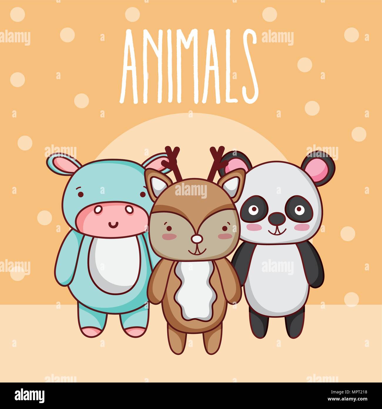 Cute animals friends cartoon Stock Vector Image & Art - Alamy
