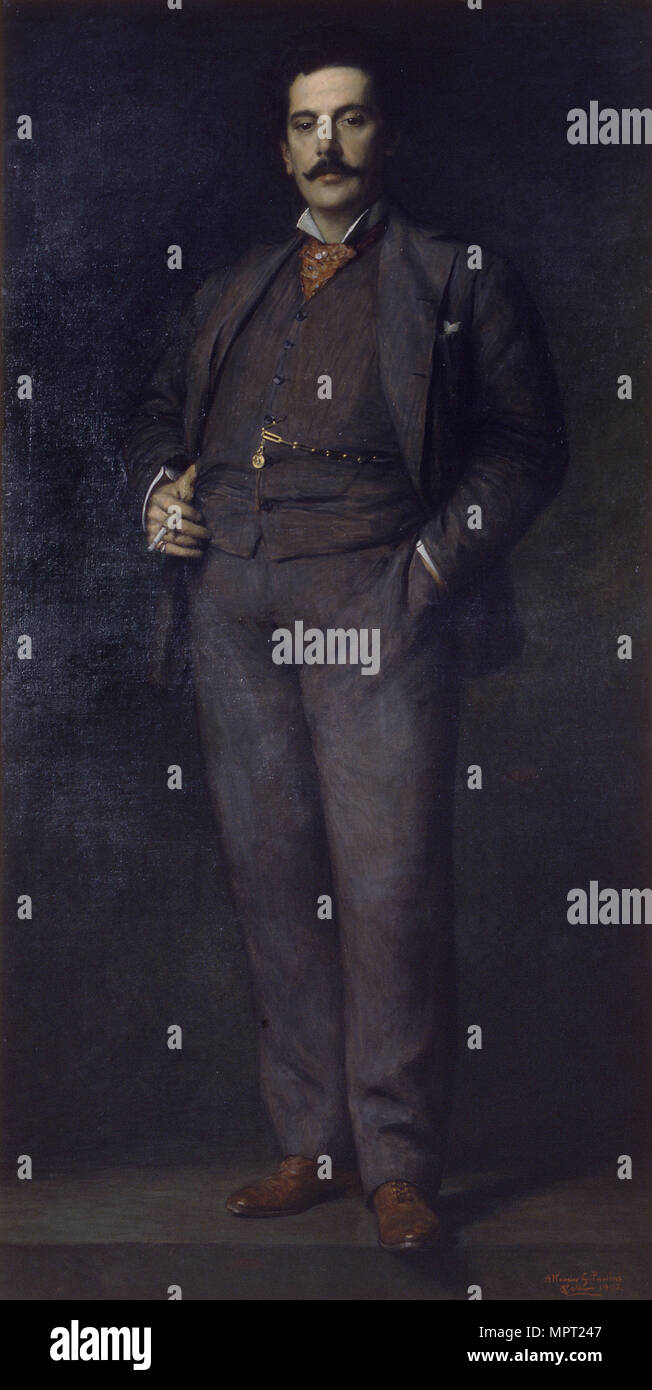 Portrait of the Composer Giacomo Puccini (1858-1924), 1902. Stock Photo