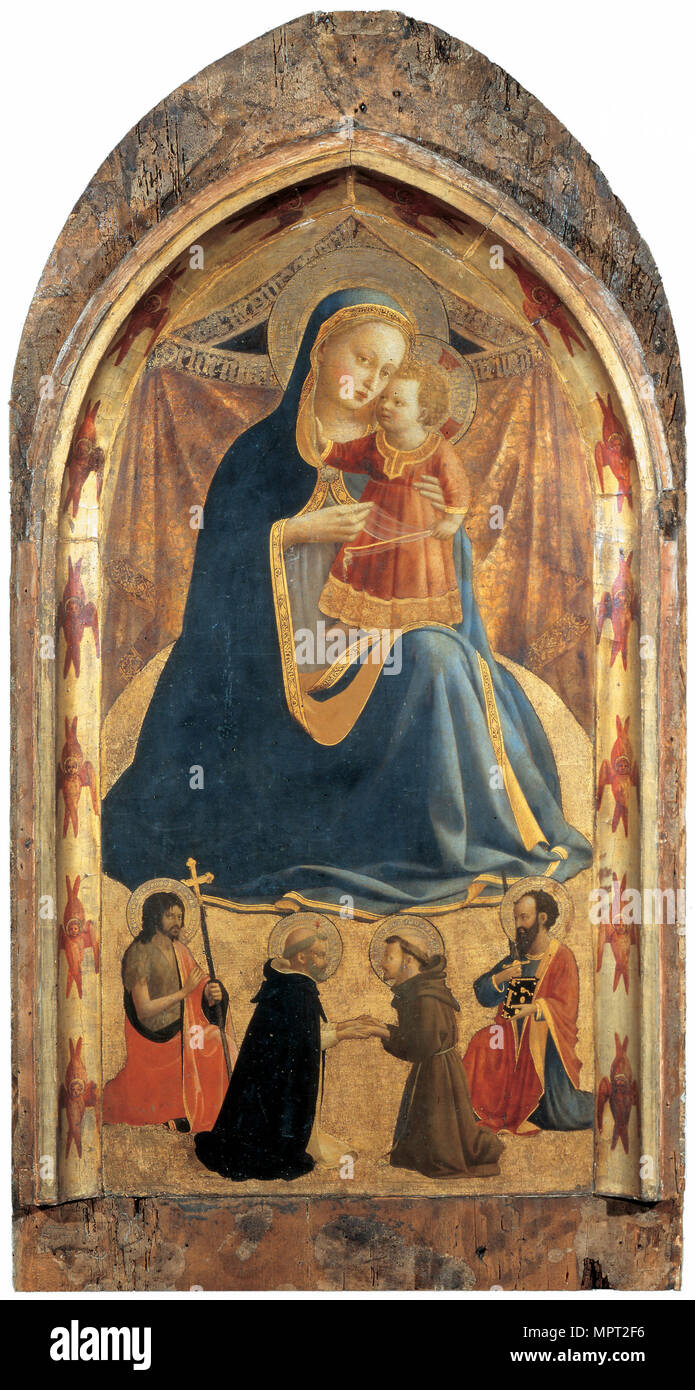 Madonna of Humility (Madonna dell'Umiltà) with Saints, ca 1429. Stock Photo