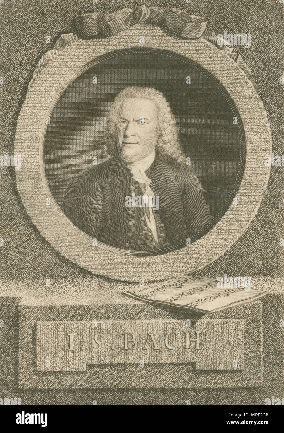 Portrait of Johann Sebastian Bach, 1774. Stock Photo