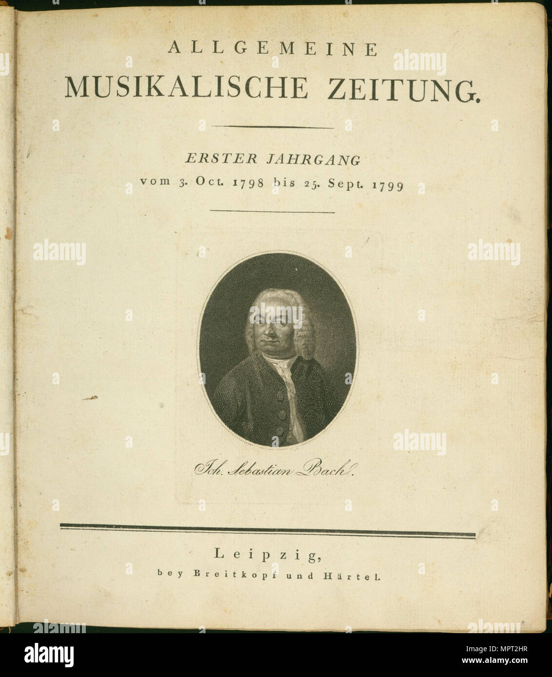 Title page of the first volume of the Allgemeine musikalische Zeitung