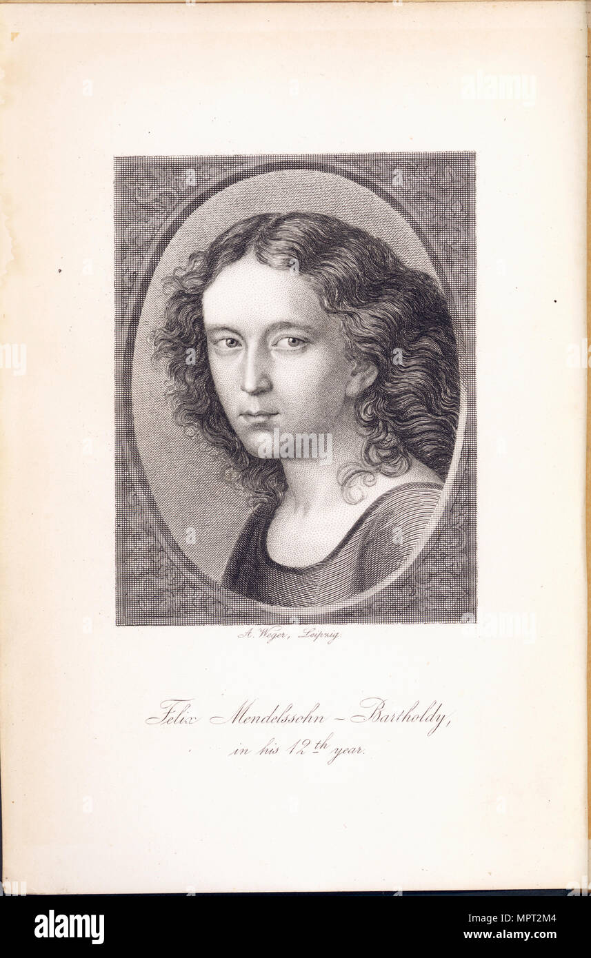 Felix Mendelssohn Bartholdy (1809-1847) at age 12, 1821. Stock Photo