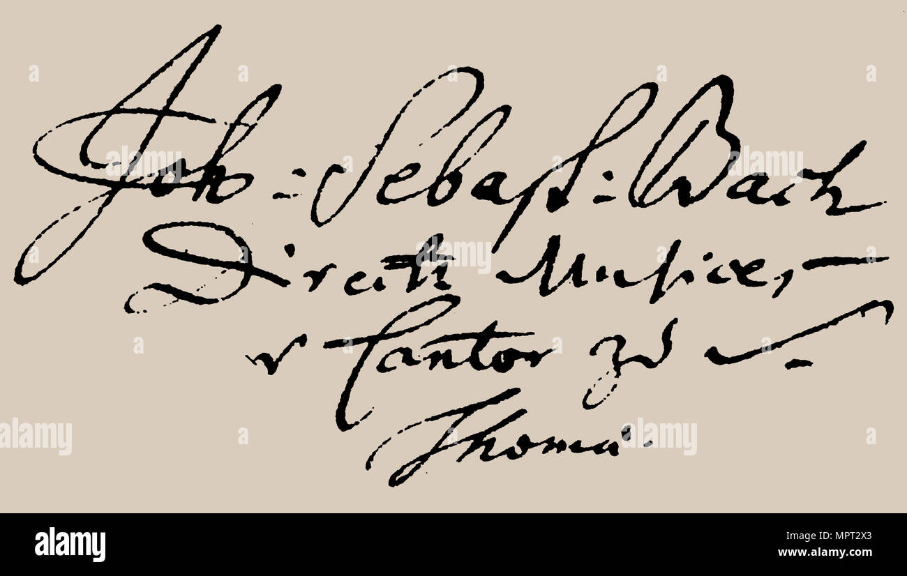 Signature of Johann Sebastian Bach. Stock Photo