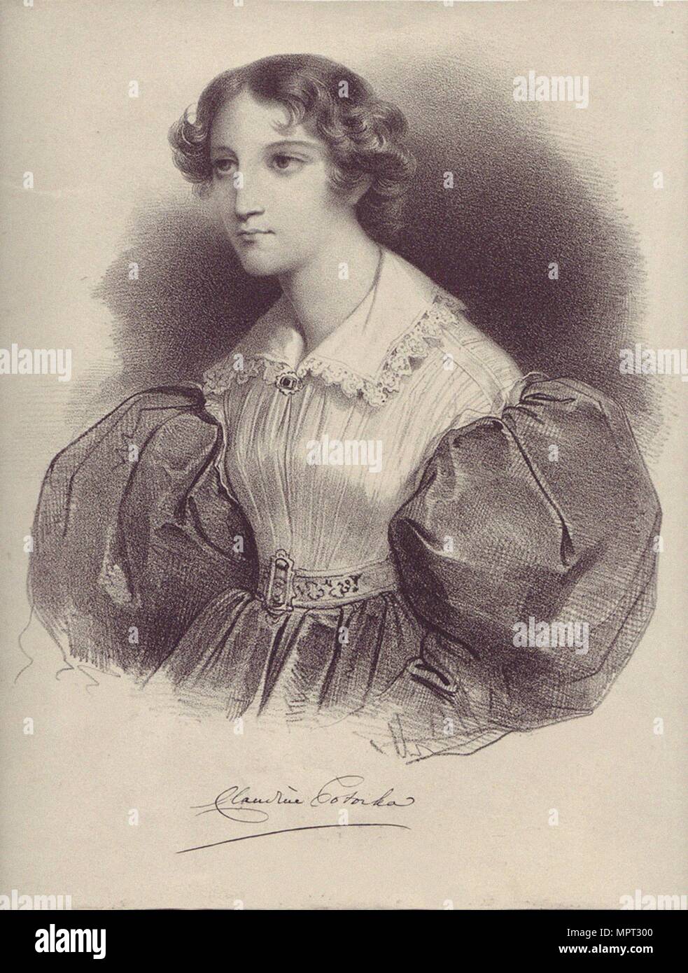 Countess Klaudyna (Claudine) Potocka, née Dzialynska (1801-1836), 1820s. Stock Photo