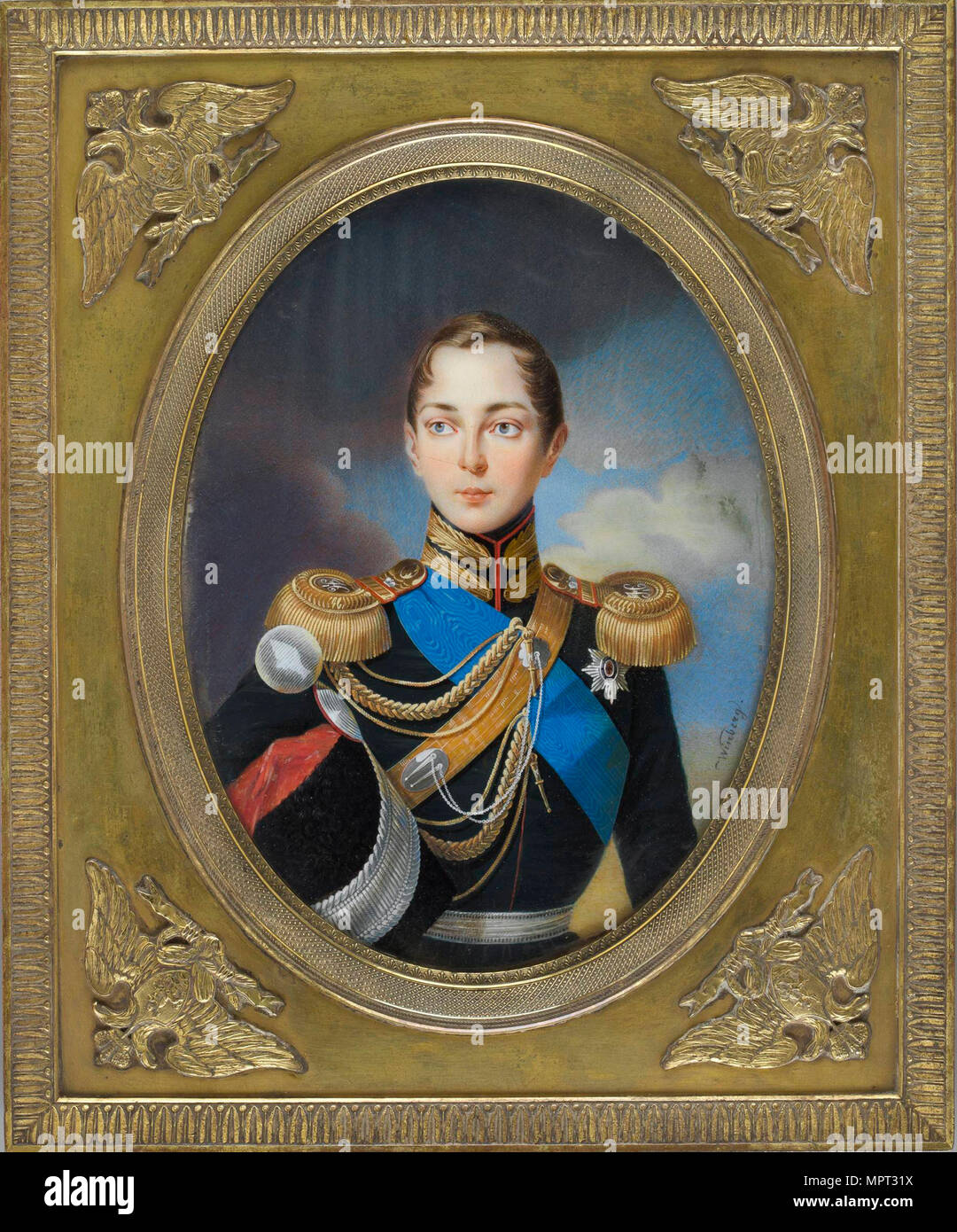 Portrait of the Crown prince Alexander Nikolayevich (1818-1881), 1834. Stock Photo
