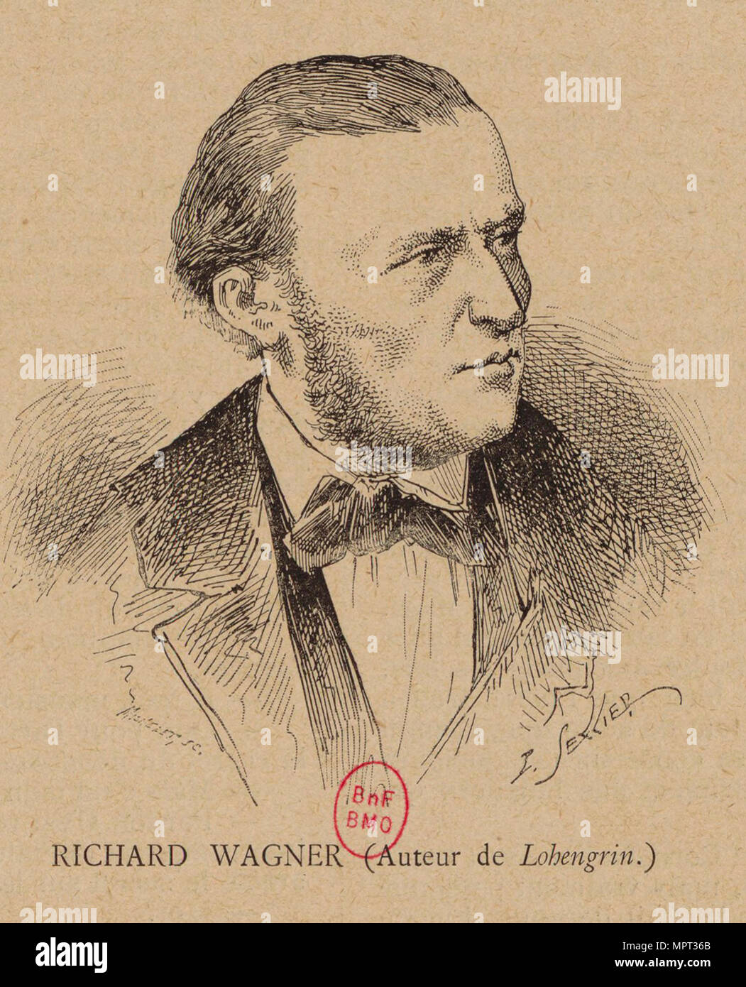 Portrait of the Composer Richard Wagner (1813-1883), 1891. Stock Photo
