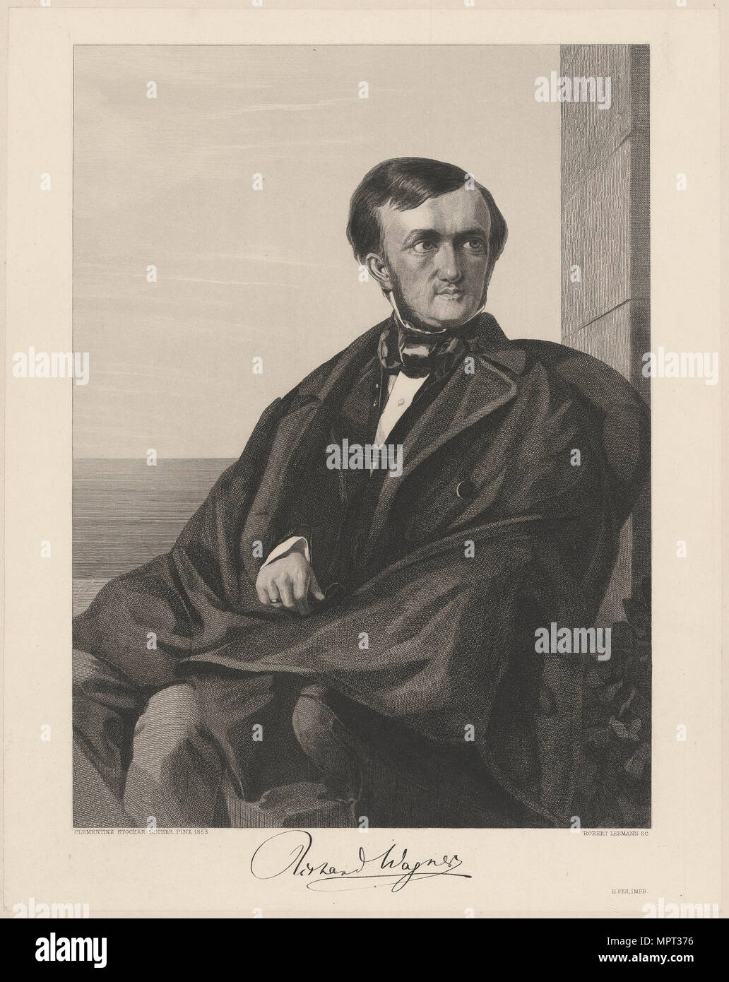 Portrait of the Composer Richard Wagner (1813-1883), 1853. Stock Photo