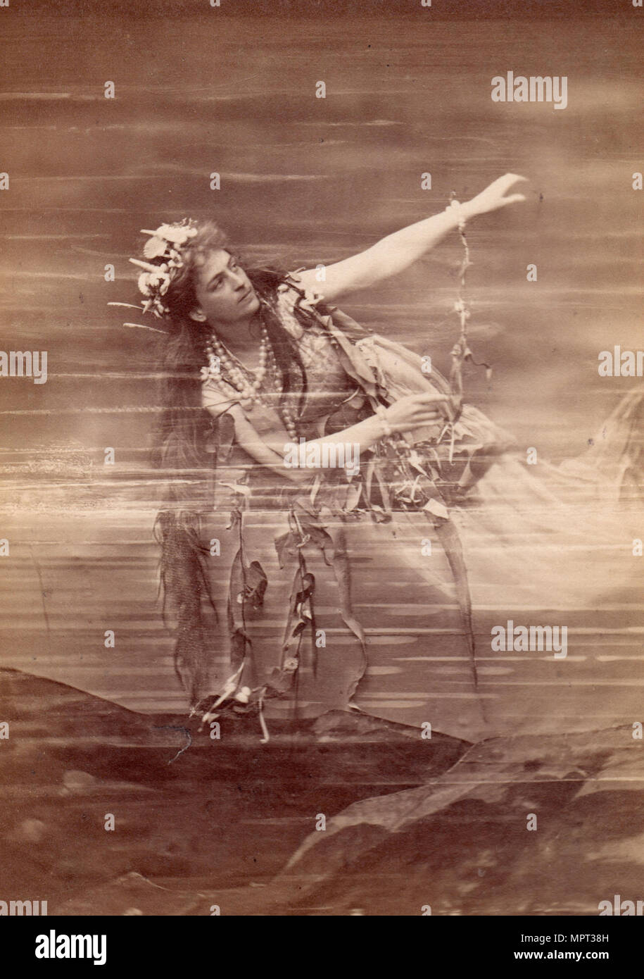 Opera singer Lilli Lehmann (1848-1929) as Woglinde in opera Das Rheingold by Richard Wagner. Bayreut Stock Photo