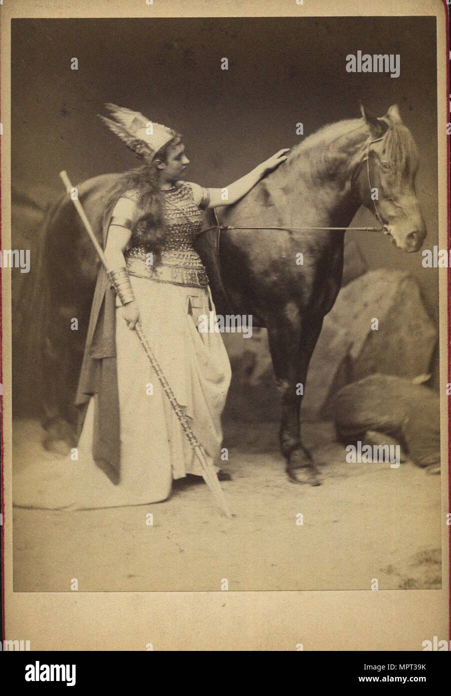 Amalie Materna (1844-1918) as Brünnhilde in Opera Der Ring des Nibelungen by R. Wagner, 1876. Stock Photo