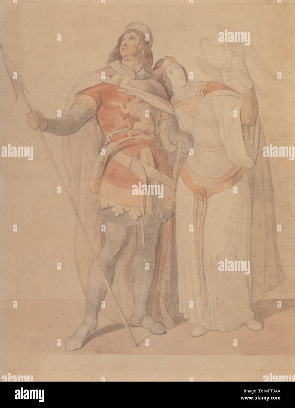 Siegfried and Kriemhild, c. 1831. Stock Photo