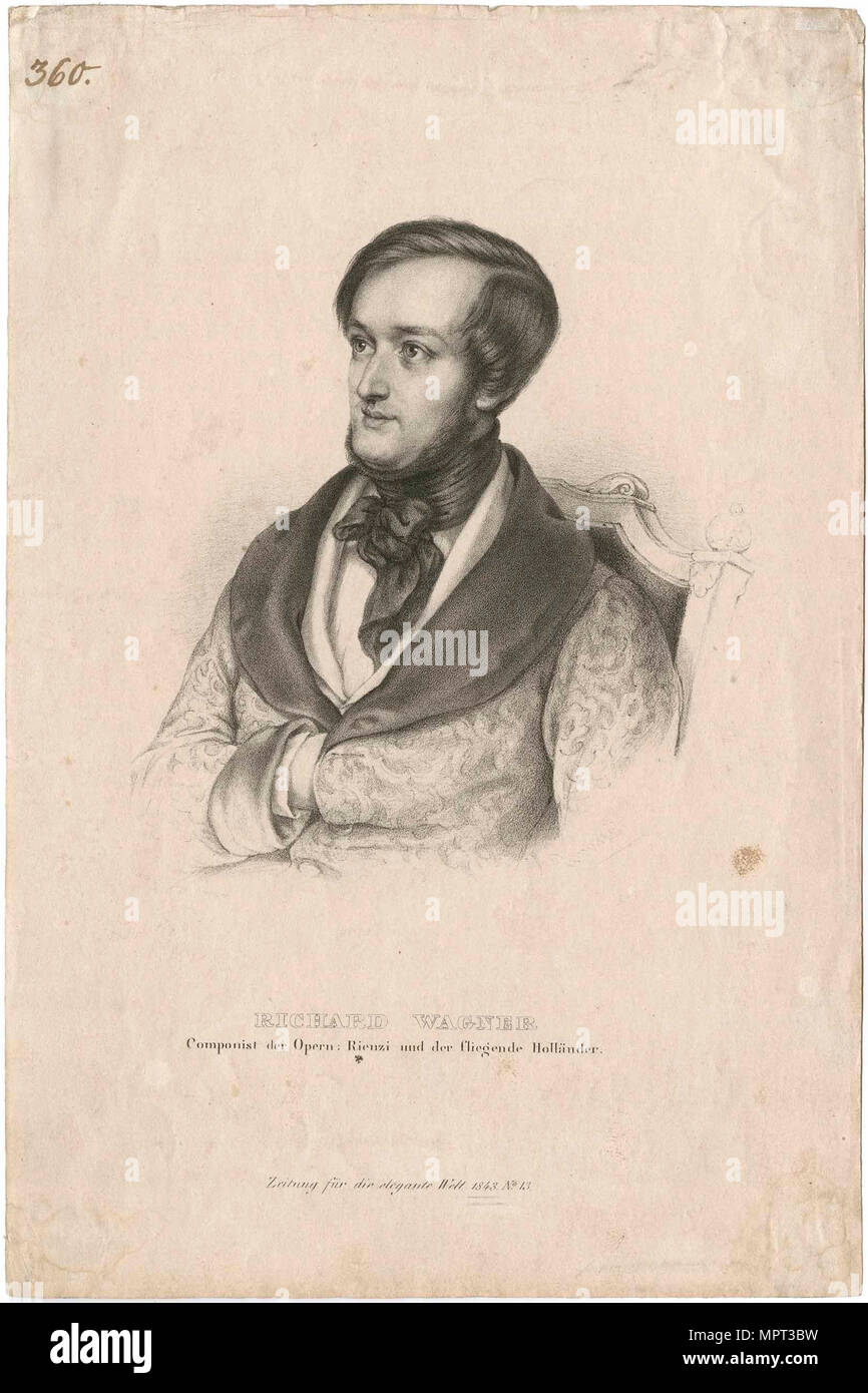 Portrait of the composer Richard Wagner (1813-1883), 1843. Stock Photo