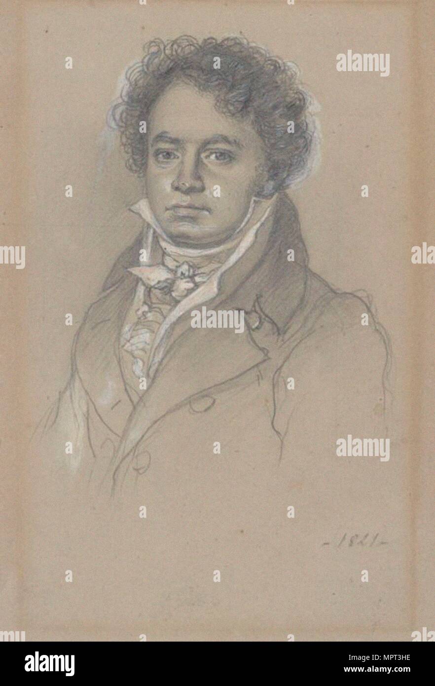 Portrait of Ludwig van Beethoven (1770-1827), 1821. Stock Photo