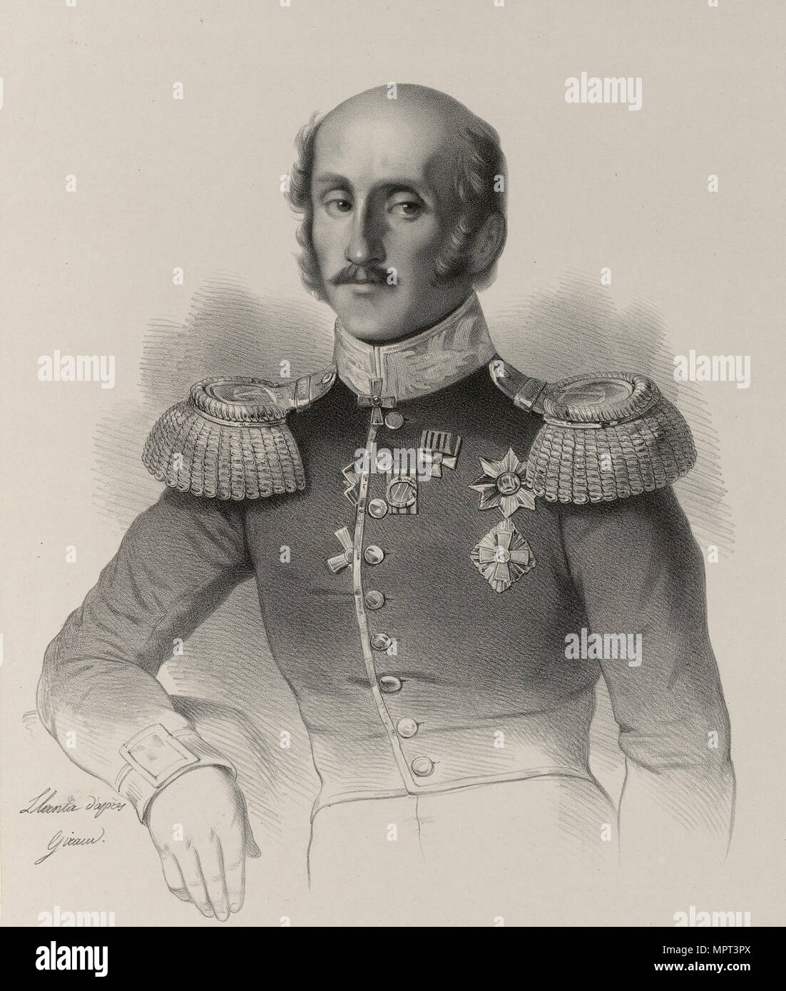 Portrait of Count Fyodor Petrovich Litke (1797-1882), 1830-1840s. Stock Photo