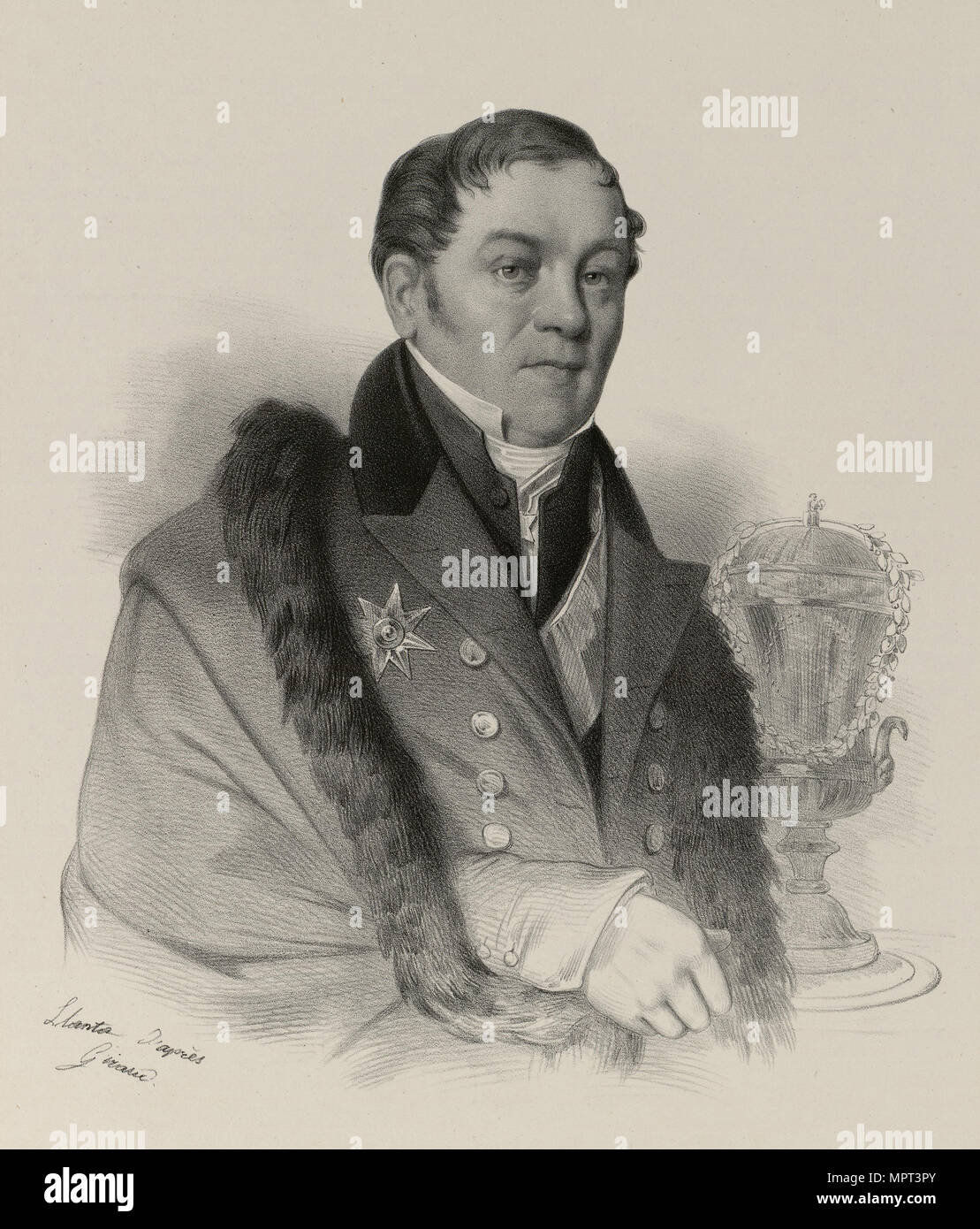 Portrait of Johann Gotthelf Fischer von Waldheim (1771-1853), 1830-1840s. Stock Photo