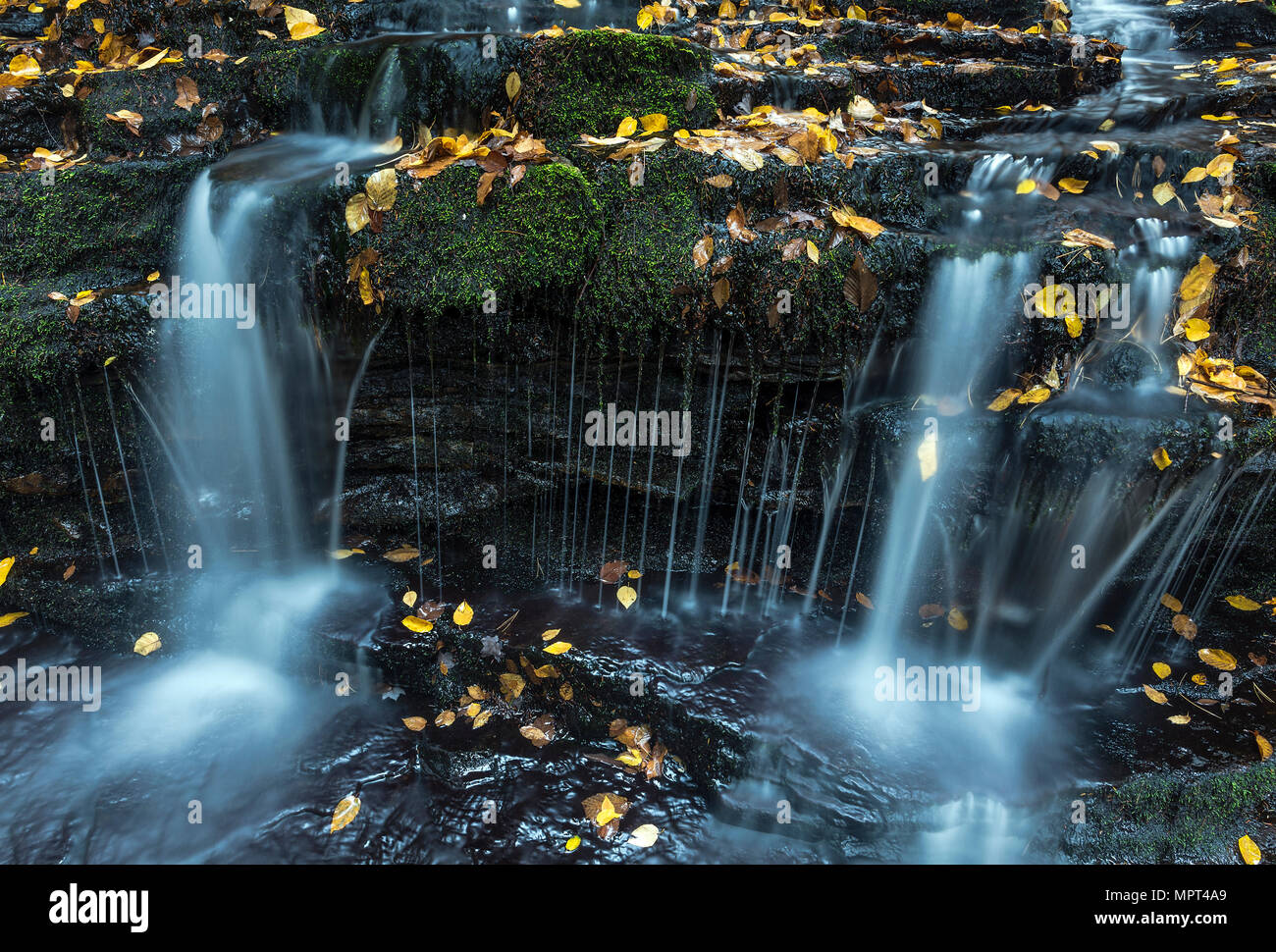 Autumn waterfall at Beecher Creek, Edinburg, New York, USA. Stock Photo