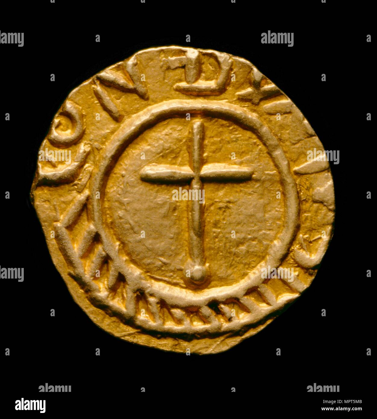 Crondall coin no. 59; Anglo-Saxon Coin, 7th century. Artist: Unknown. Stock Photo