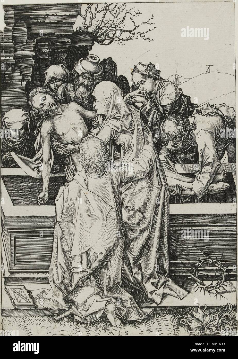 The Entombment, late 15th century. Artist: Martin Schongauer. Stock Photo
