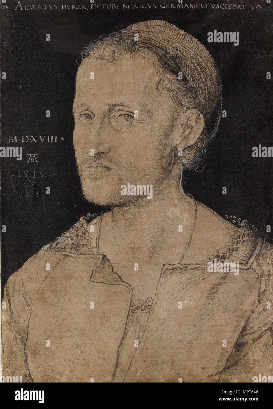 Portrait of Hans Burgkmair, 1518. Artist: Albrecht Durer. Stock Photo
