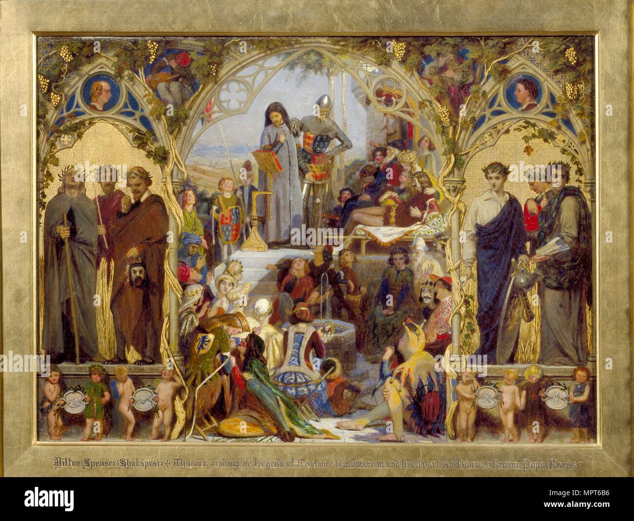 The Seeds and Fruits of English Poetry, 1845-1853. Artist: Ford Madox Brown. Stock Photo