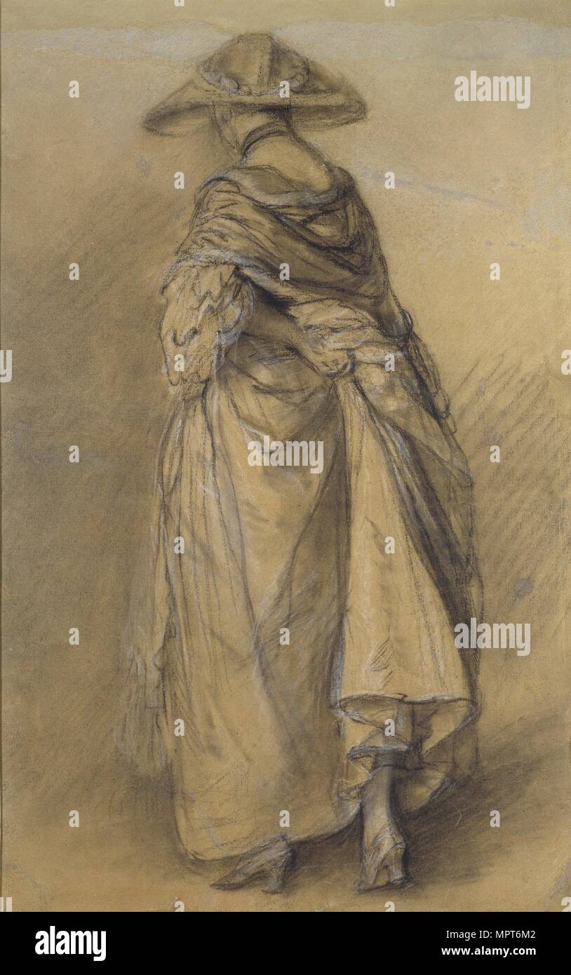 Study of a Woman, seen from the Back, mid 18th century. Artist: Thomas Gainsborough. Stock Photo