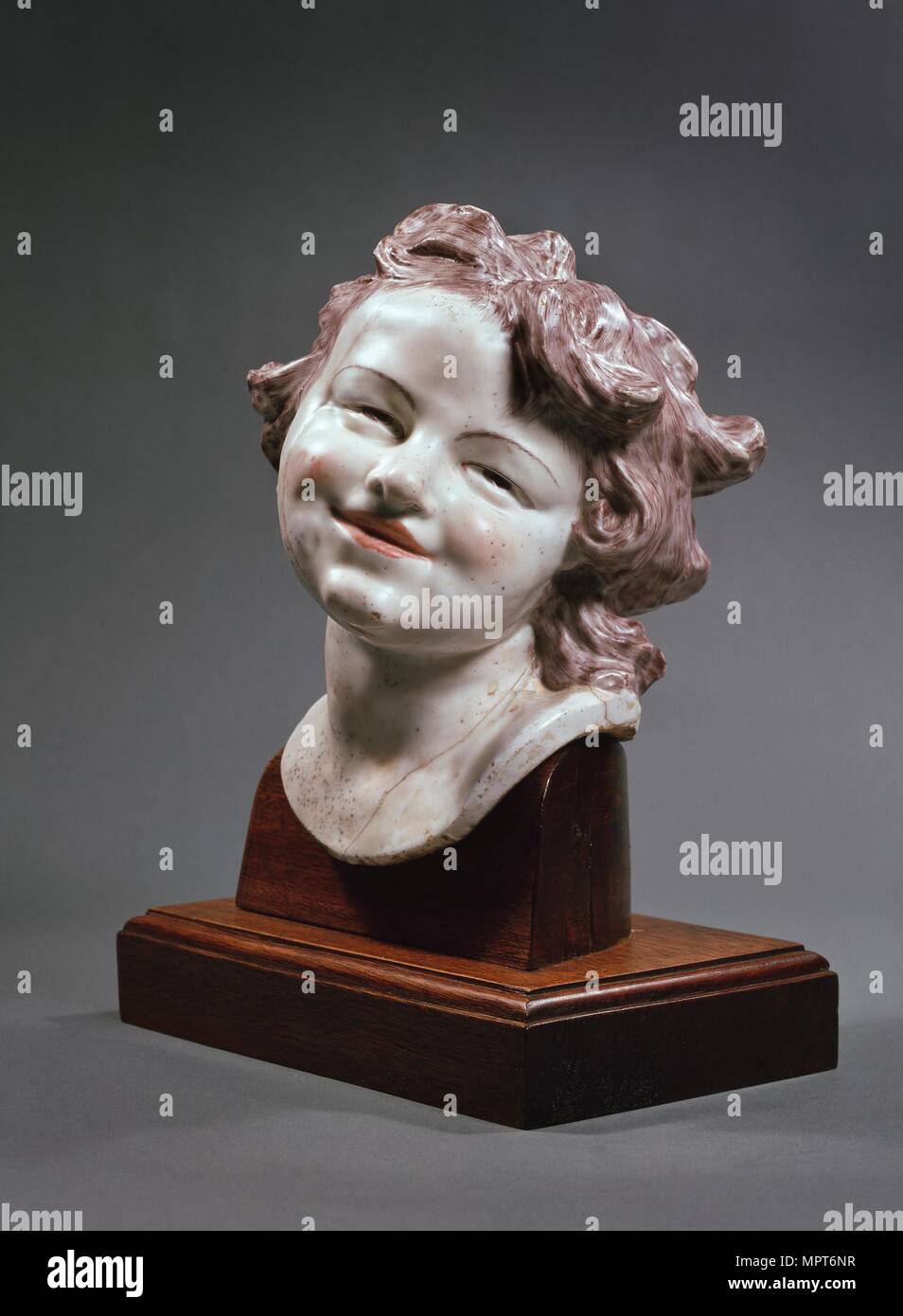 Head of laughing child, c1752. Creator: Louis Francois Roubiliac. Stock Photo
