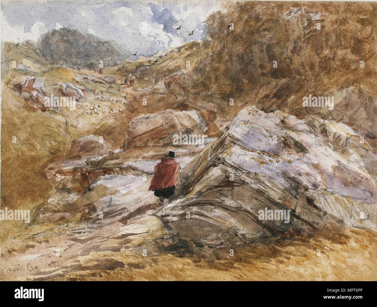 Mountain Pass at BettwsyCoed, 1851. Artist David Cox the elder Stock