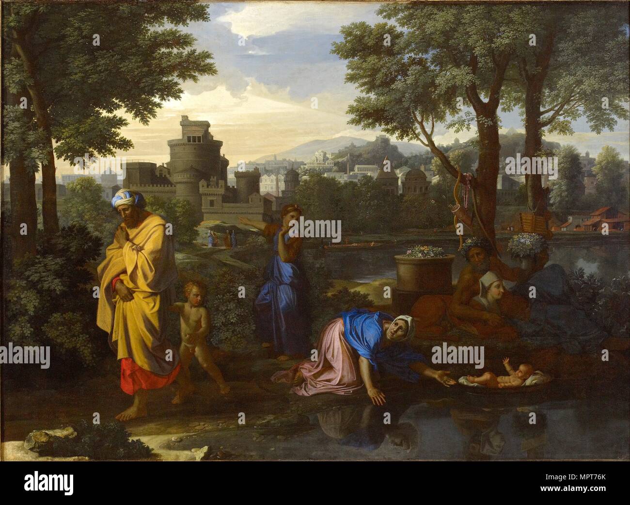 The Exposition of Moses, 1654. Artist: Nicolas Poussin. Stock Photo