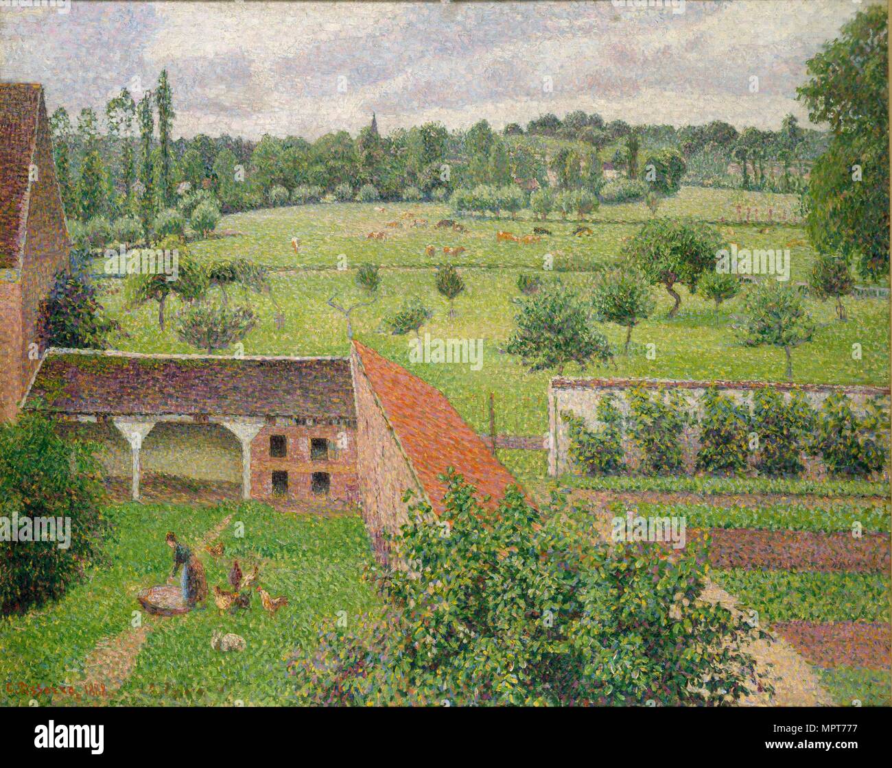 Camille Pissarro、VUE D'ERAGNY、希少画集画 Camille Pissarro、VUE D'ERAGNY、希少画集画