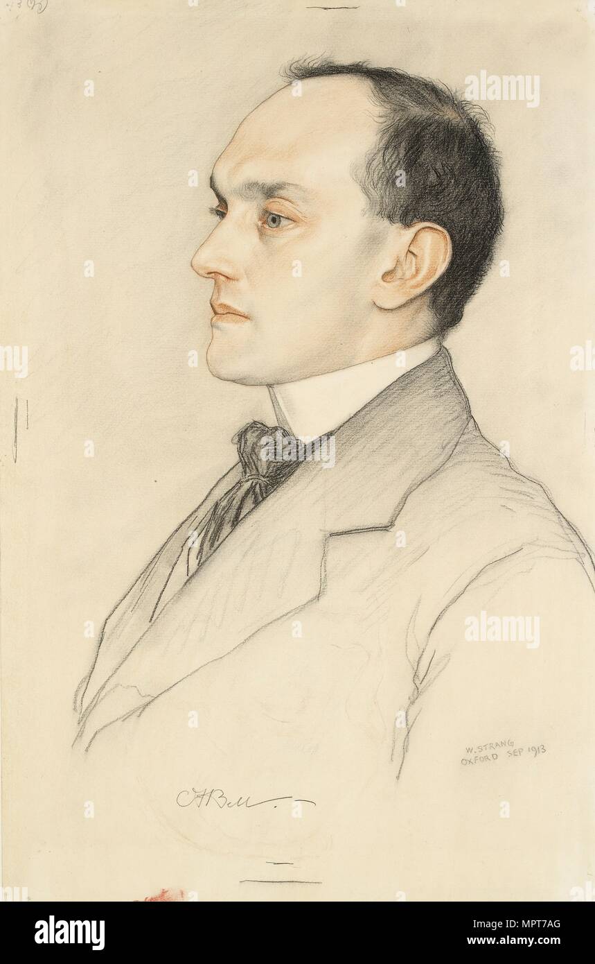 Portrait of Charles Francis Bell, 1913. Artist: William Strang. Stock Photo