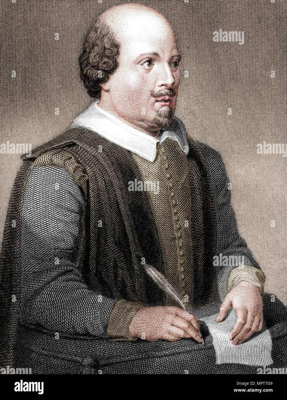 William Shakespeare, English poet and playwright, (1820).  Artist: William Finden. Stock Photo