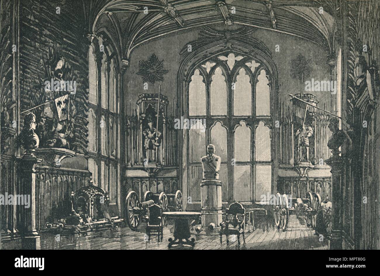 'The Guard Room, or Armoury', 1895. Artist: Unknown. Stock Photo