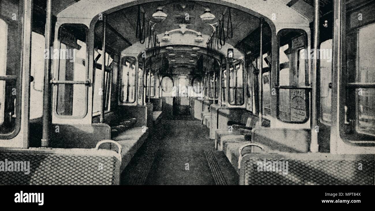 'Interior of the Latest Type of Tube Coach', 1926. Artist: Unknown. Stock Photo