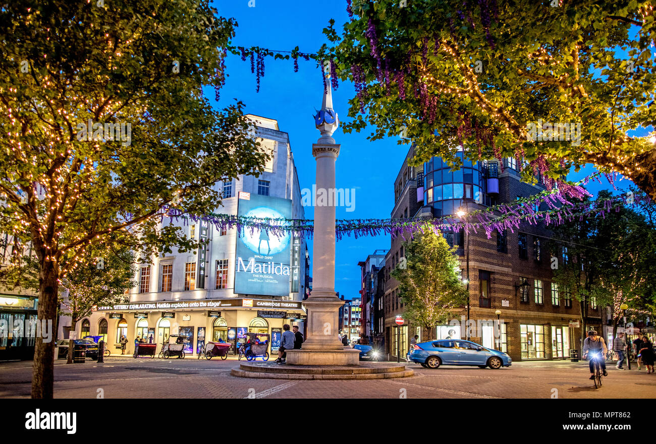 The Seven Dials at Night London UK Stock Photo Alamy