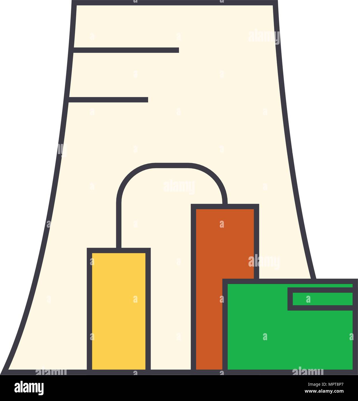 Thermal power plant line icon, vector illustration. Thermal power plant flat concept sign.