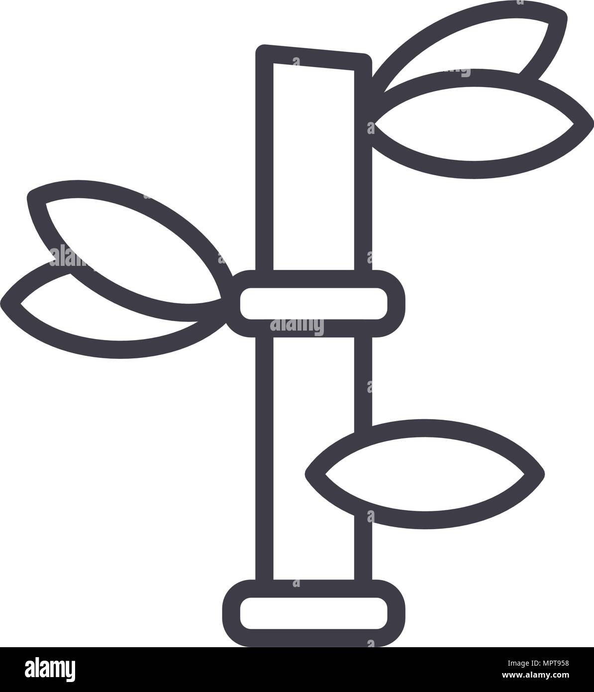 Bamboo line icon concept. Bamboo flat vector sign, symbol, illustration ...