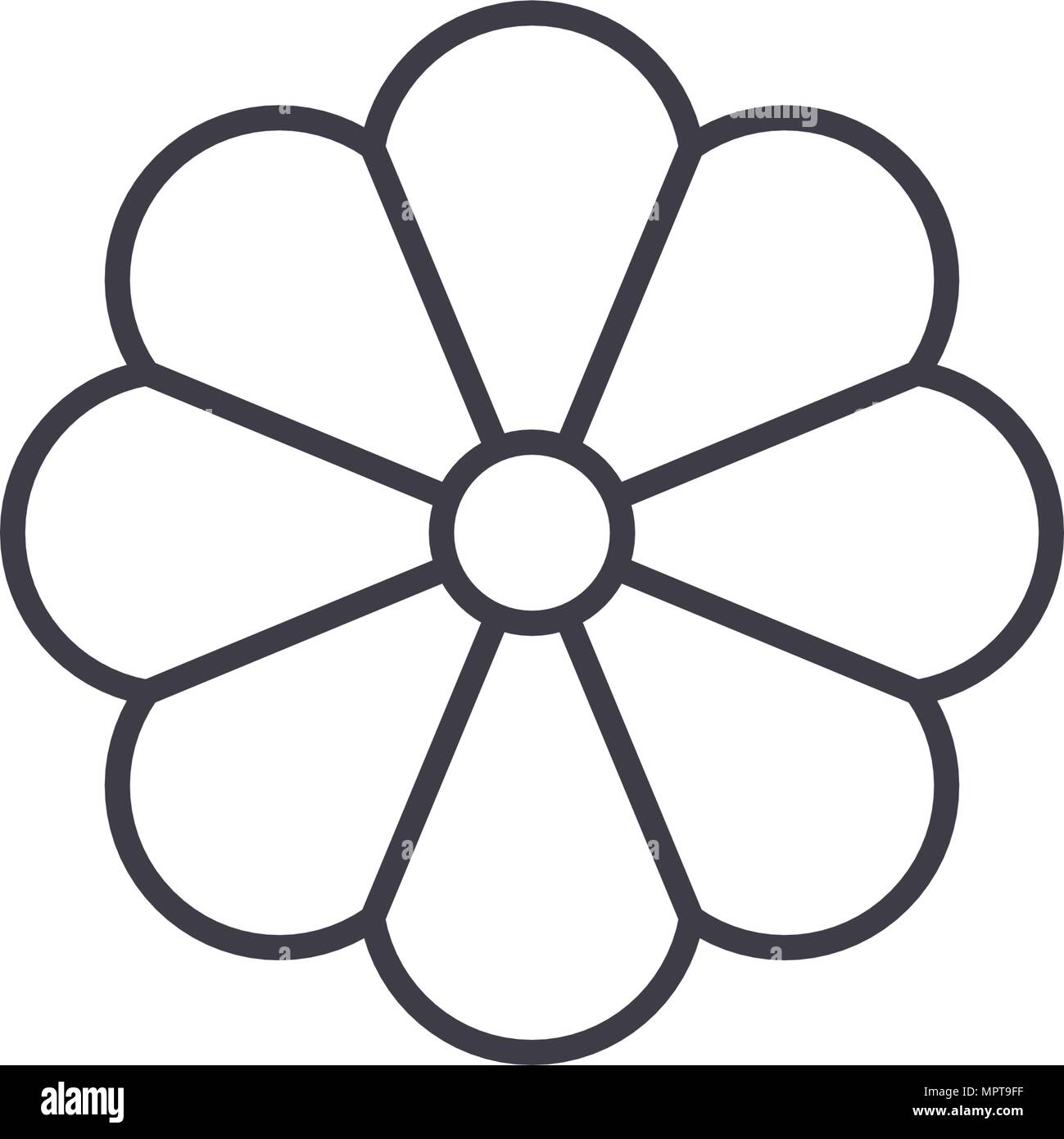 Daffodil flower line icon concept. Daffodil flower flat vector sign