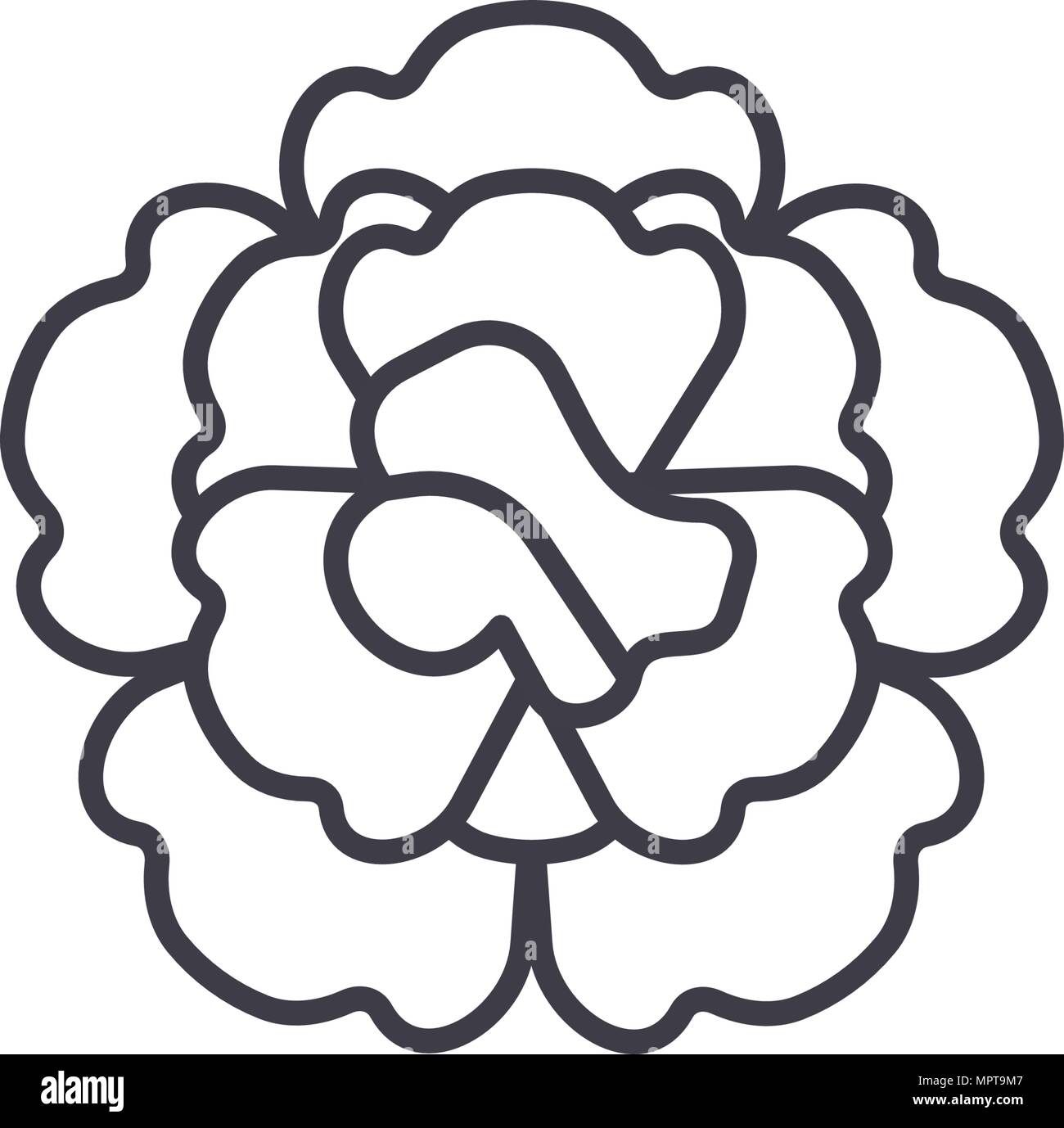 Floral carnation line icon concept. Floral carnation flat vector sign, symbol, illustration