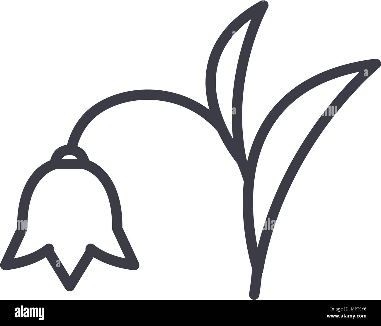 Harebell line icon concept. Harebell flat vector sign, symbol ...