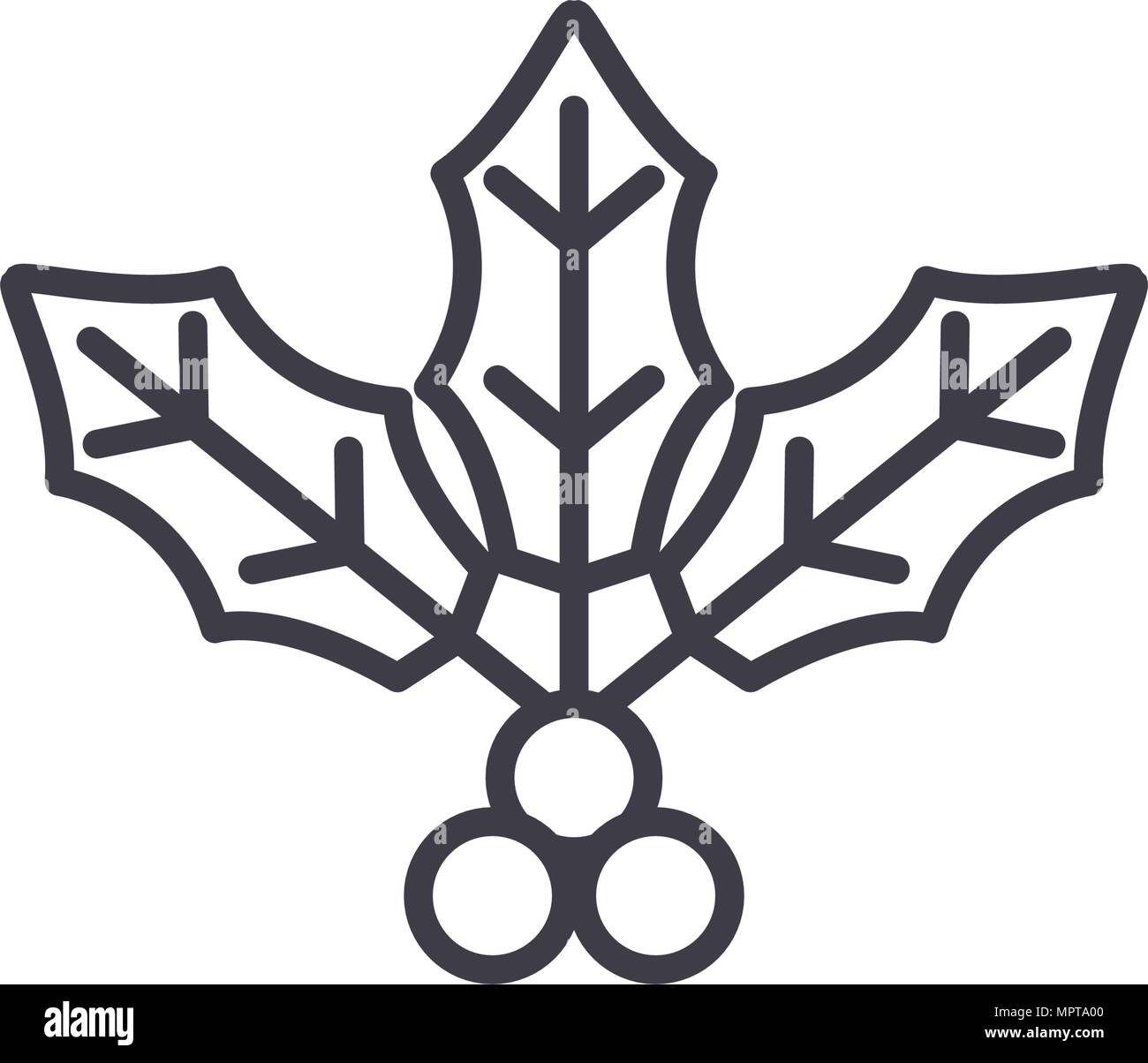 Holly flower line icon concept. Holly flower flat vector sign, symbol ...