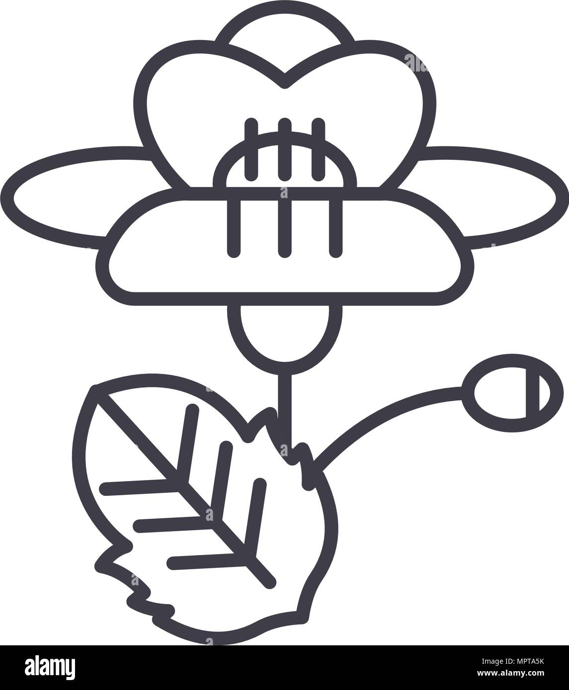 Poppy line icon concept. Poppy flat vector sign, symbol, illustration ...