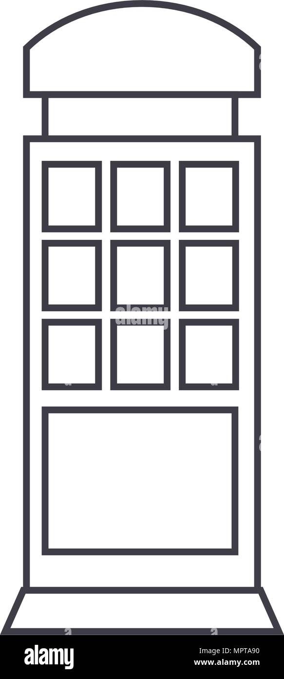 Call box thin line icon concept. Call box linear vector sign, symbol ...